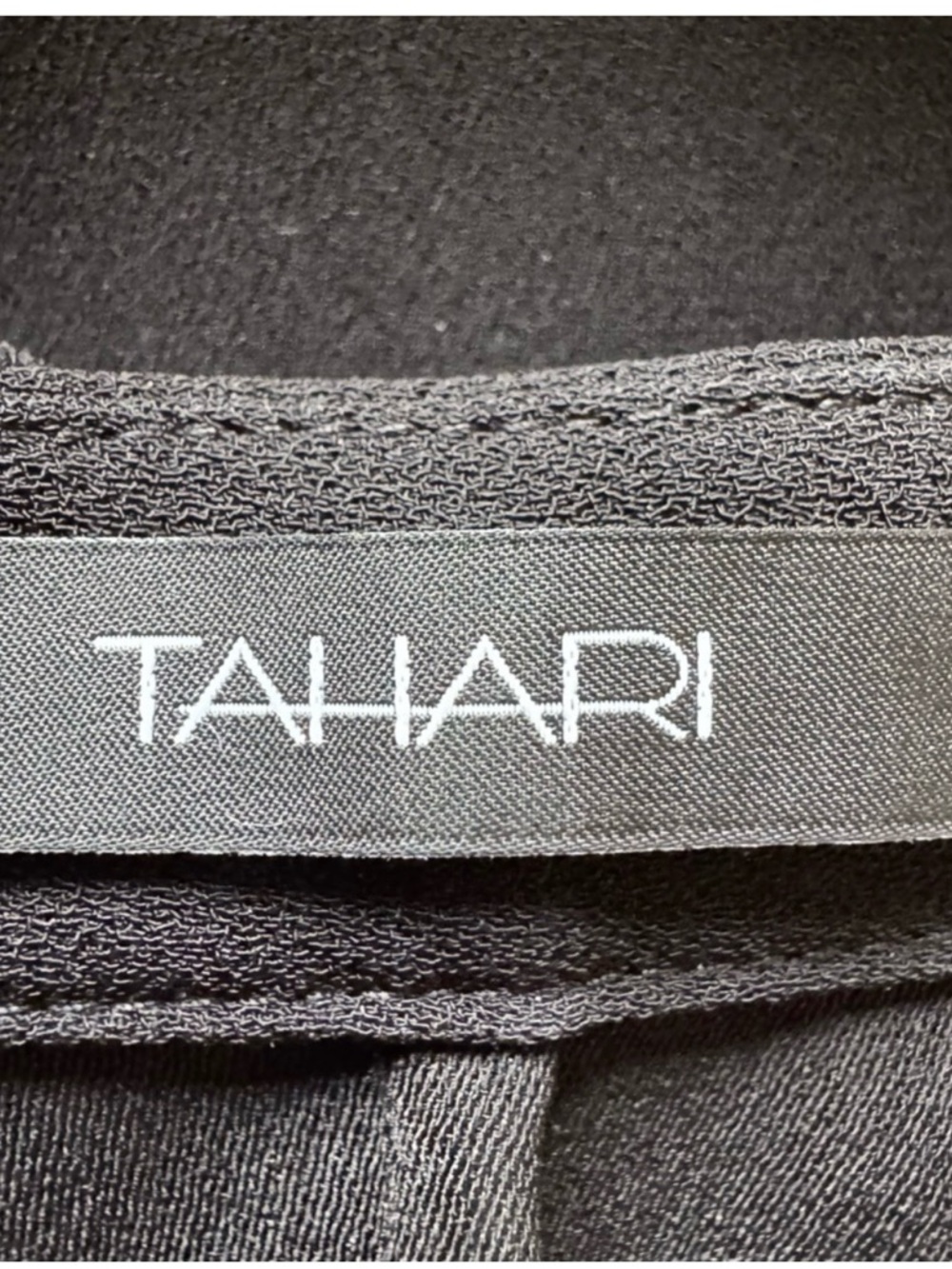 Tahari Black Sheer Long Sleeve Minimalist Tunic Sheath Mini Dress Size 10 - Picture 4 of 8